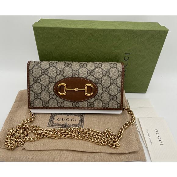 NEW! GUCCI GG HORSEBIT CHAIN WALLET CROSSBODY SHOULDER BAG BOX AUTHENTIC! - Picture 5 of 13